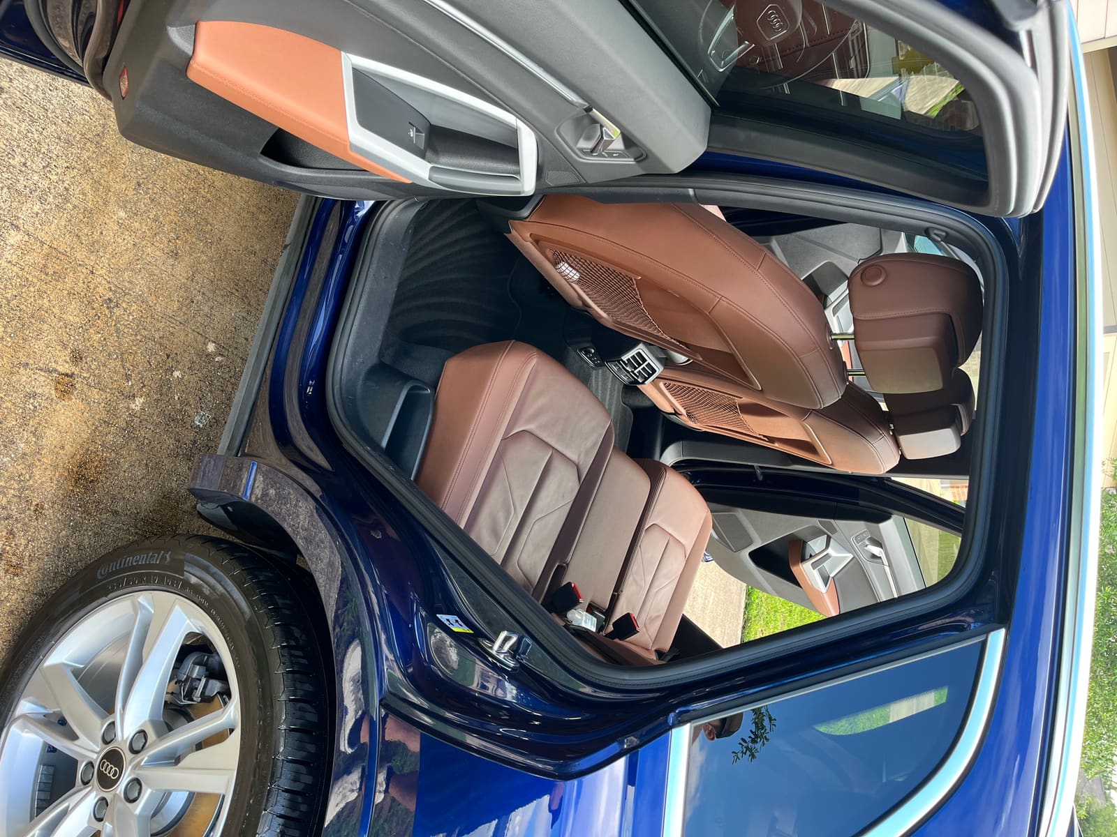 Cognac leather interior cleaned and conditioned